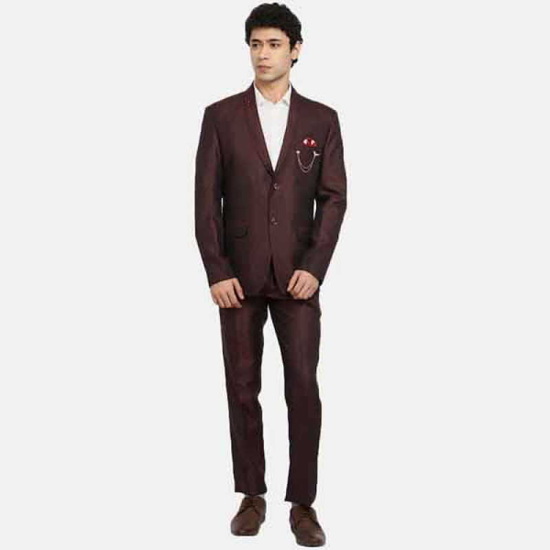 Men Solid Single-Breasted 2-Piece Party Suits