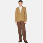 Men Khaki-Colored Solid Single Breasted Slim-Fit Blazers