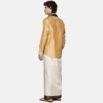 Men Cream-Coloured Solid Art Silk Dhoti